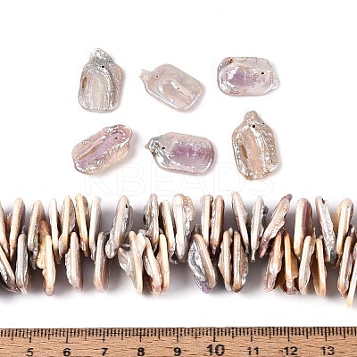 Natural Baroque Keshi Pearl Beads Strands PEAR-S022-06A-1