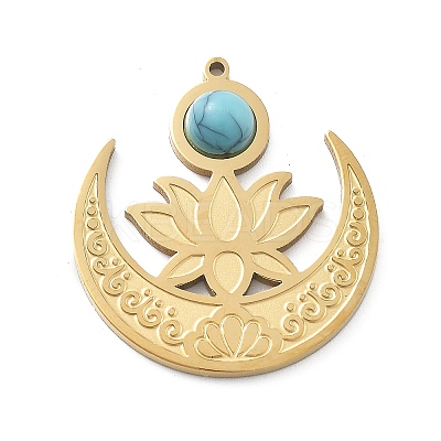 Synthetic Turquoise Pendants LS-STAS-I327-18G-1