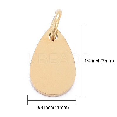 Ion Plating(IP) 304 Stainless Steel Stamping Blank Tag Charms STAS-I311-25G-1