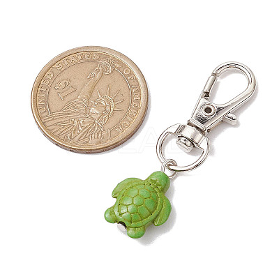 Tortoise Synthetic Turquoise Pendant Decoration HJEW-JM02294-1