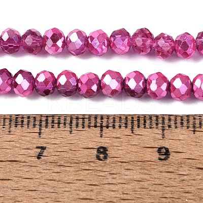 Transparent Electroplate Glass Beads Strands X1-EGLA-Q131-01A-08-1