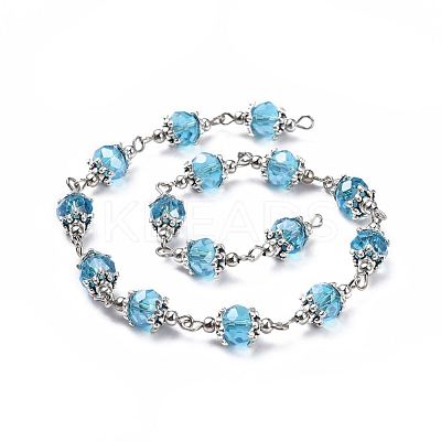 Handmade Glass Beaded Chains AJEW-JB00498-03-1