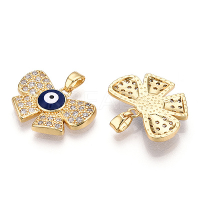 Brass Micro Pave Cubic Zirconia Pendants KK-A181-VA299-2-1