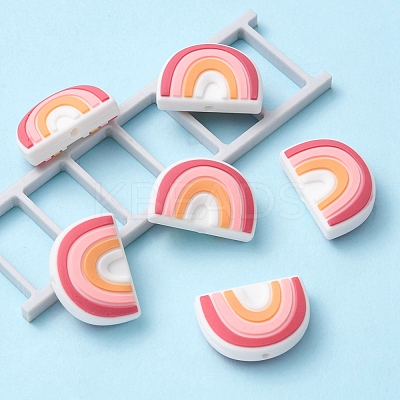 6Pcs Food Grade Eco-Friendly Silicone Focal Beads SIL-YW0001-04D-1