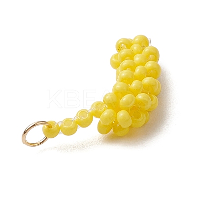 Glass Seed Beaded Banana Pendants PALLOY-MZ00464-1