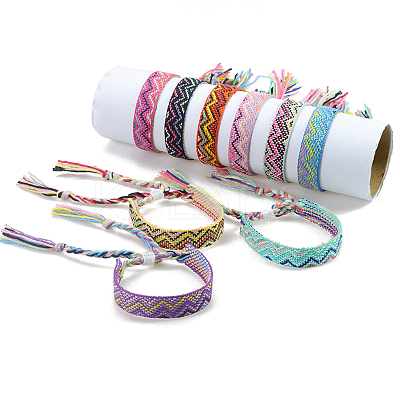 Cotton Braided Wave Pattern Cord Bracelet FIND-PW0013-002-1