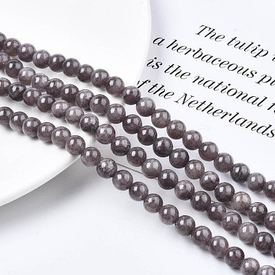 Natural Dyed Yellow Jade Gemstone Bead Strands G-R271-8mm-Y23-1