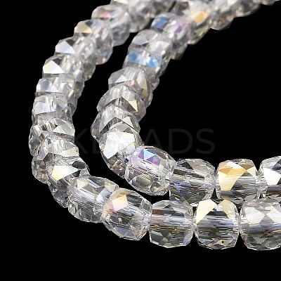 Electroplate Transparent Glass Beads Strands GLAA-C029-03B-01-1