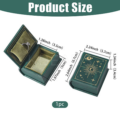 Book Shaped PU Leather Tie Clip Storage Boxes CON-CA0001-034C-1