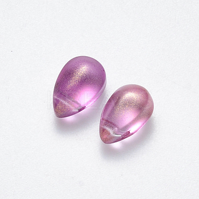 Transparent Spray Painted Glass Charms GLAA-R211-03-B01-1