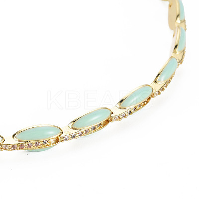 Brass Micro Pave Cubic Zirconia Link Tennis Necklaces for Women NJEW-T013-01G-05-1