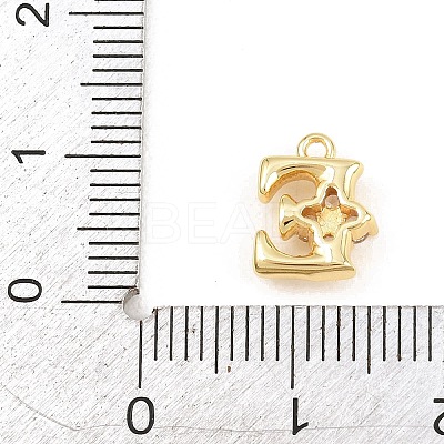 Brass Micro Pave Clear Cubic Zirconia Charms LS-KK-Z151-18G-E-1