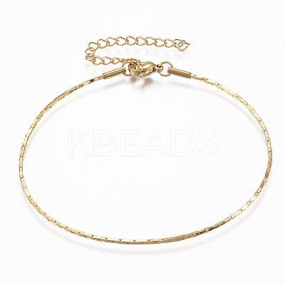 304 Stainless Steel Boston Link Chain Bracelets X-BJEW-K172-26G-1