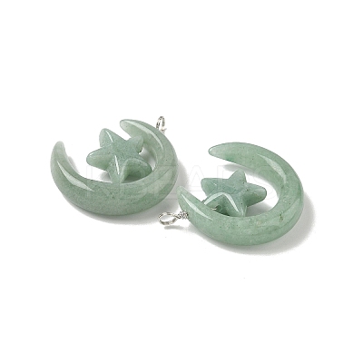 Natural Green Aventurine Pendants G-Z086-01P-24-1