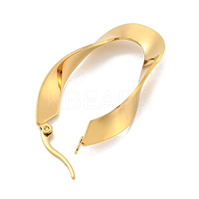 202 Stainless Steel Irregular Oval Hoop Earring EJEW-H003-10G-1