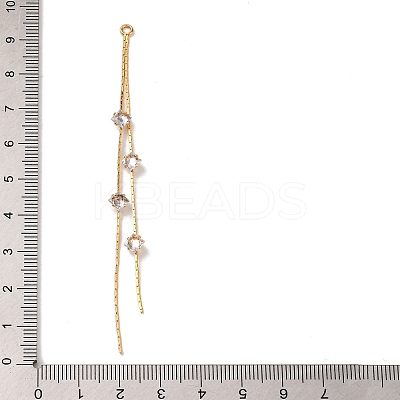 Brass Micro Pave Clear Cubic Zirconia Big Pendants KK-G510-19G-1