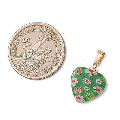 Handmade Millefiori Glass Pendants PALLOY-JF05133-1