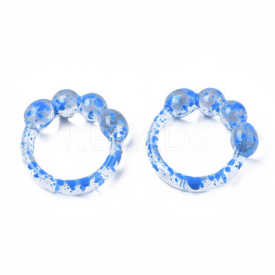 Spotted Chunky Transparent Acrylic Finger Ring RJEW-S045-132-1