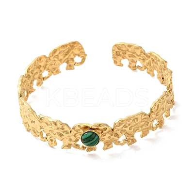 304 Stainless Steel Hollow Open Cuff Bangles BJEW-K230-02H-G-1