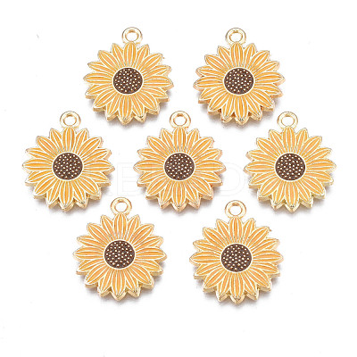 Rack Plating Alloy Enamel Pendants ENAM-N055-055B-1
