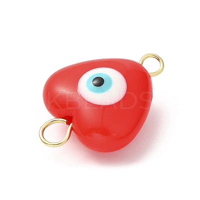 Evil Eye Resin Connector Charms PALLOY-JF02126-01-1