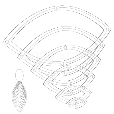 6Pcs 6 Styles Transparent Acrylic Sewing Template AJEW-NB0007-76B-1