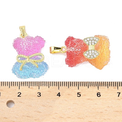 5Pcs 5 Styles Resin Pendants RESI-XCP0002-28-1