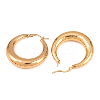 Ion Plating(IP) 304 Stainless Steel Hoop Earrings X-EJEW-O096-45G-1