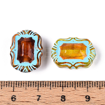 Painted Transparent Acrylic Beads OACR-T029-03G-1
