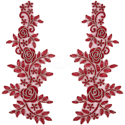 Flower Polyester Embroidery Lace Appliques DIY-WH20011-03E-1
