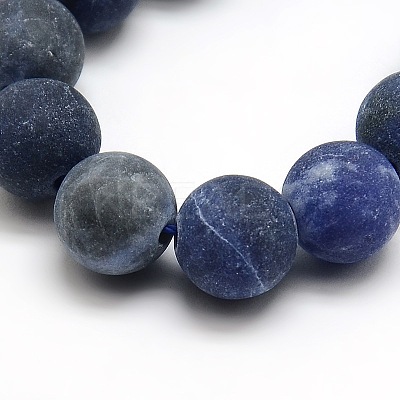 Frosted Natural Sodalite Round Bead Strands LS-G-M064-12mm-01-1