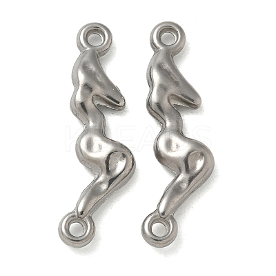 Anti-Tarnish 304 Stainless Steel Textured Irregular Stick Connector Charms STAS-Q334-63P-1