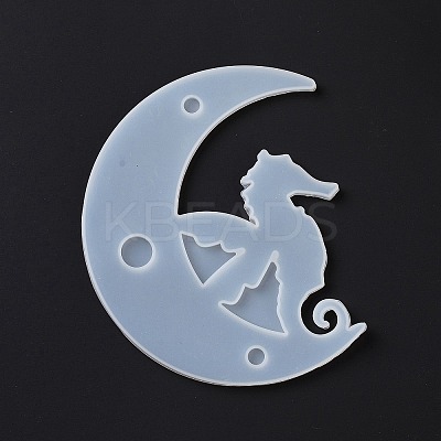 DIY Animal on the Crescent Moon Big Pendant Silhouette Silicone Molds DIY-F125-01-1