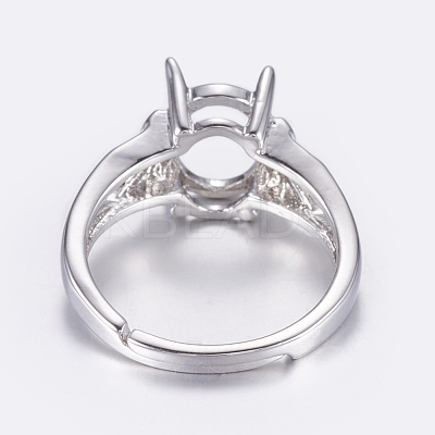 Adjustable Brass Solitaire Ring Settings KK-G330-09P-1