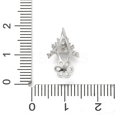 925 Sterling Silver Pave Clear Cubic Zirconia Flower Pendant Bails STER-P068-02P-1