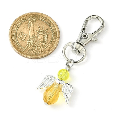 Angel Glass Pendant Decoration HJEW-JM01557-01-1