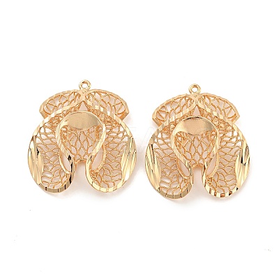 Rack Plating Brass Hollow Pendants KK-P244-13KCG-1
