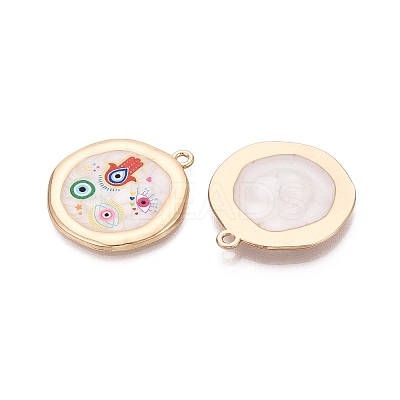 Printed Alloy Enamel Pendants ENAM-N071-10G-02-1