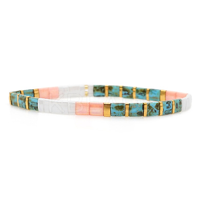 Bohemian Glass Seed Beaded Stretch Bracelets JM4508-11-1