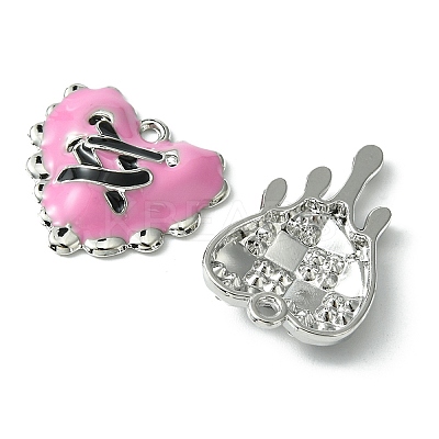 8Pcs 4 Style Valentine's Day Alloy Enamel Pendants FIND-FS0001-90-1