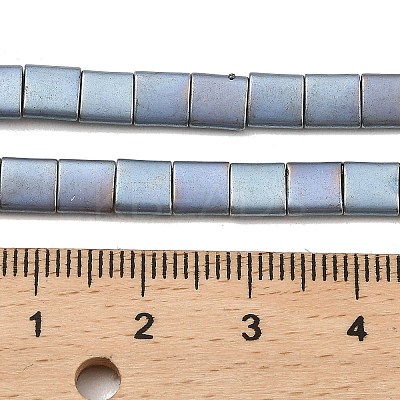 Electroplated Frosted Non-magnetic Synthetic Hematite Beads Strands G-G089-B01-10-1