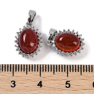 Natural Carnelian(Dyed & Heated) Oval Charms KK-P283-40P-1