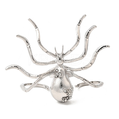 Halloween Alloy Rhinestone Adjustable Cuff Open Rings LS-RJEW-P162-01P-1