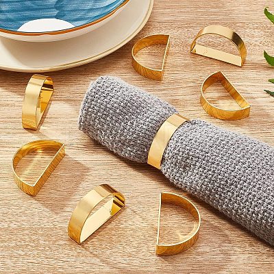 D-shaped Iron Napkin Rings AJEW-FG0001-64-1