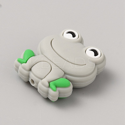 Frog Food Grade Eco-Friendly Silicone Focal Beads LS-SIL-WH0006-29E-1