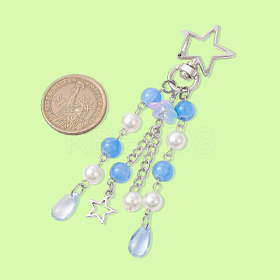 4Pcs Acrylic & ABS Plastic Pearl Jellyfish Pendant Decorations KEYC-SP0001-32B-1