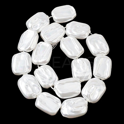 Electroplate Opaque Glass Imitation Pearl Beads Strands EGLA-H113-01B-1