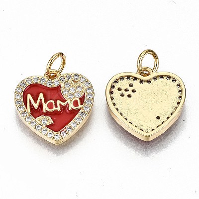 Real 16K Gold Plated Brass Micro Pave Clear Cubic Zirconia Charms X-ZIRC-S067-193A-NF-1