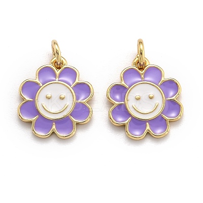 Brass Enamel Charms KK-O135-01D-1