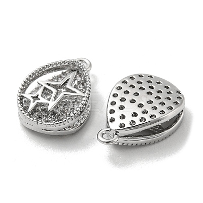 Brass Micro Pave Cubic Zirconia Pendants KK-H460-06P-1